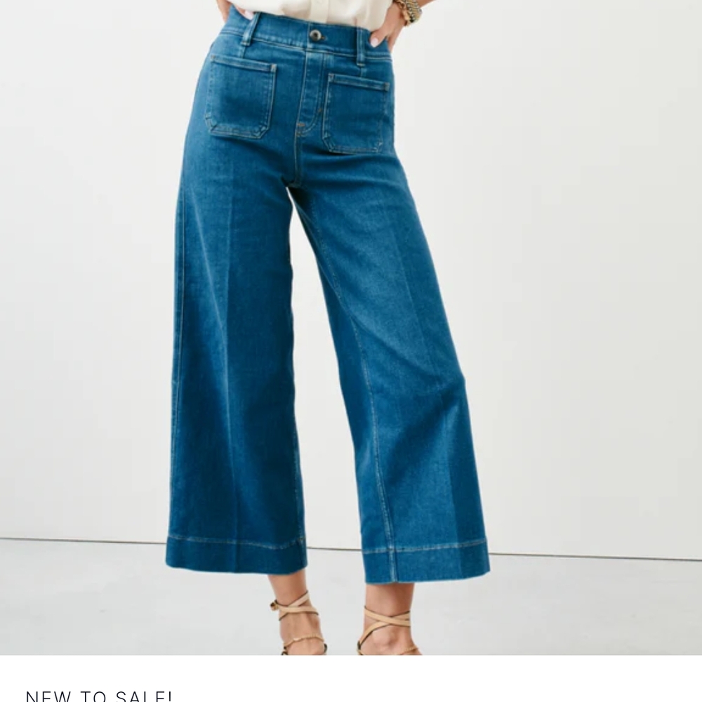 SPANX Women's Wide-Leg Blue Jeans